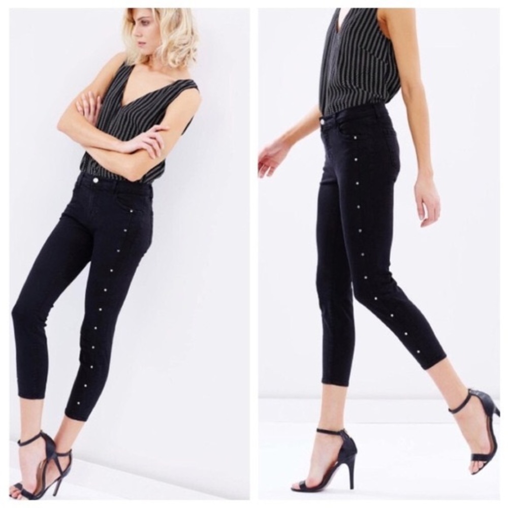 J brand Alba jean in black with silver hardware